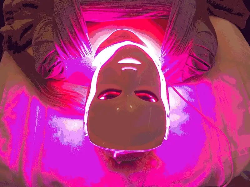 Glokore mask in use during skincare routine